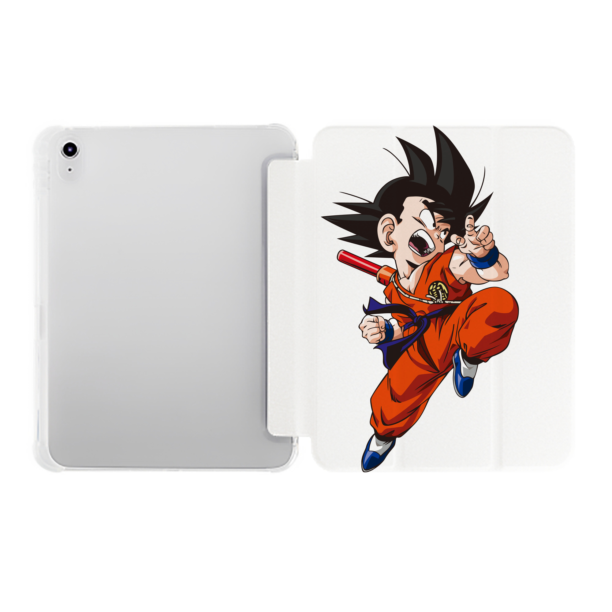 （画像用） ドラゴンボール 孫悟空（そん ごくう）Son Goku カカロット DRAGON BALL Kakarotto IPad ケース ペン収納付き 三つ折りスタンド PUレザー×シリコン 対応機種9.5/10.5/10.9インチ